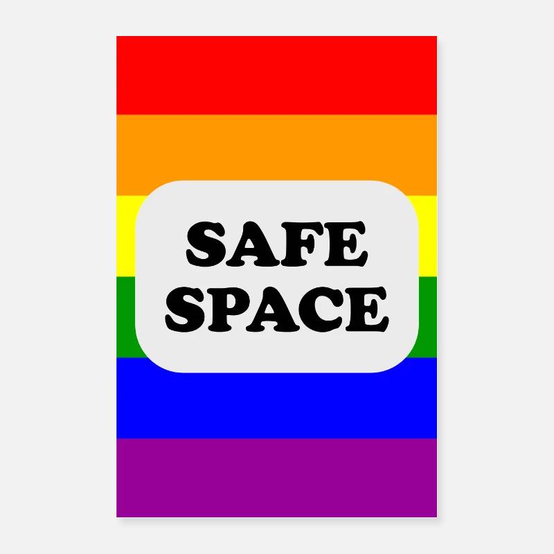 Drapeau arc-en-ciel pour les espaces sécurisés LGBT Poster 40 x 60 cm