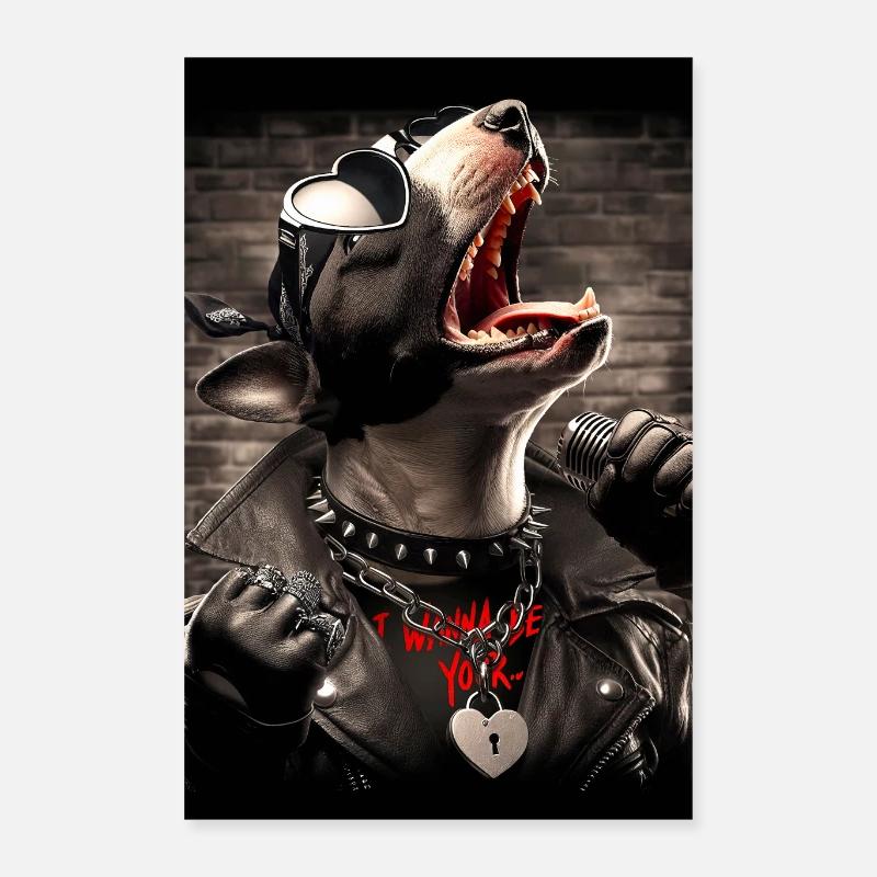Singender Hund Poster 40x60 cm