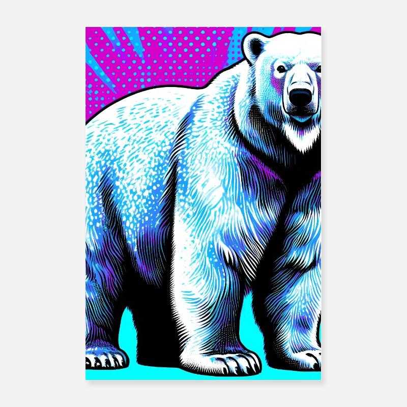 ours blanc - Poster 40 x 60 cm - blanc