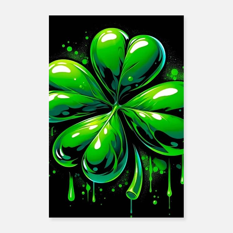 Trèfle à quatre feuilles Poster 40 x 60 cm
