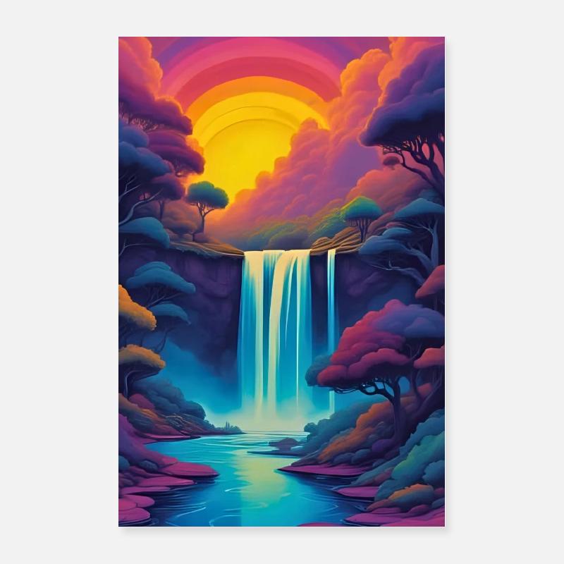 Landscape at sunset Poster 16" x 24" (40x60 cm)