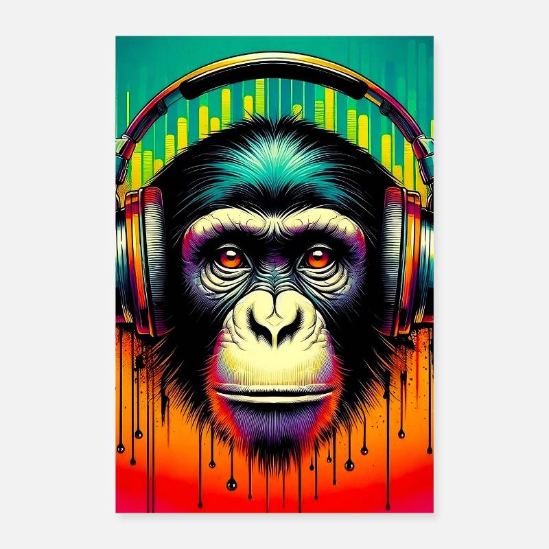 Chimpanzee Monkey Poster 16" x 24" (40x60 cm)