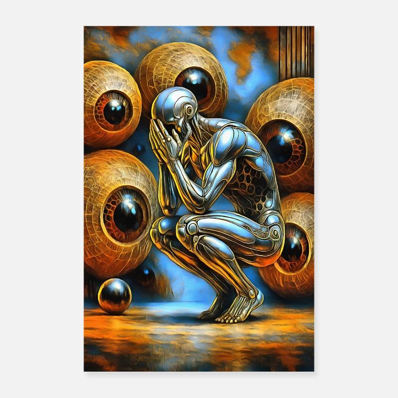 Auge im Strahlenmeer Poster 40x60 cm