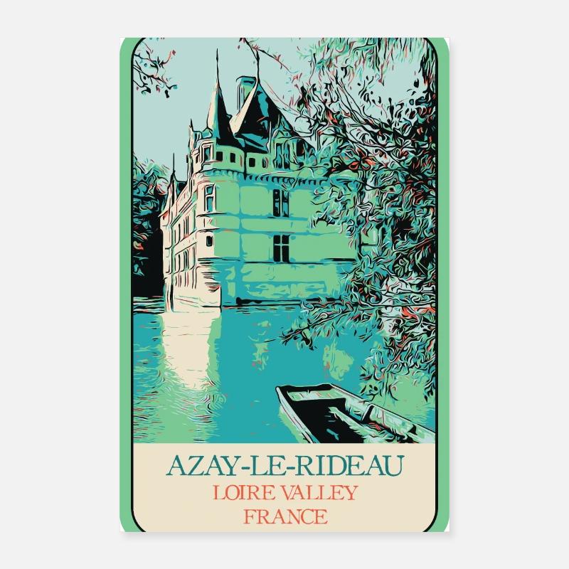 Château d'Azay-le-Rideau: charme et Élégance Poster 40 x 60 cm