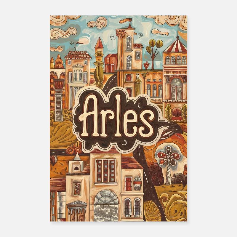 Arles Stadtbild Traumlandschaft Poster 40x60 cm