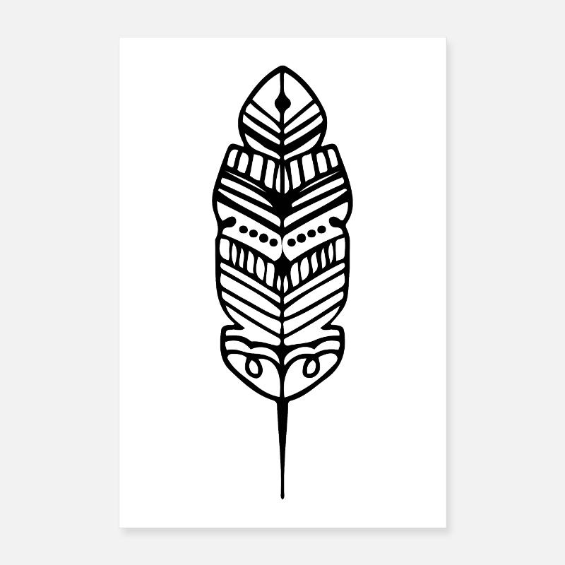 Trunk Feather Shape Maori Tattoo Ancient Tribe Poster 16" x 24" (40x60 cm)