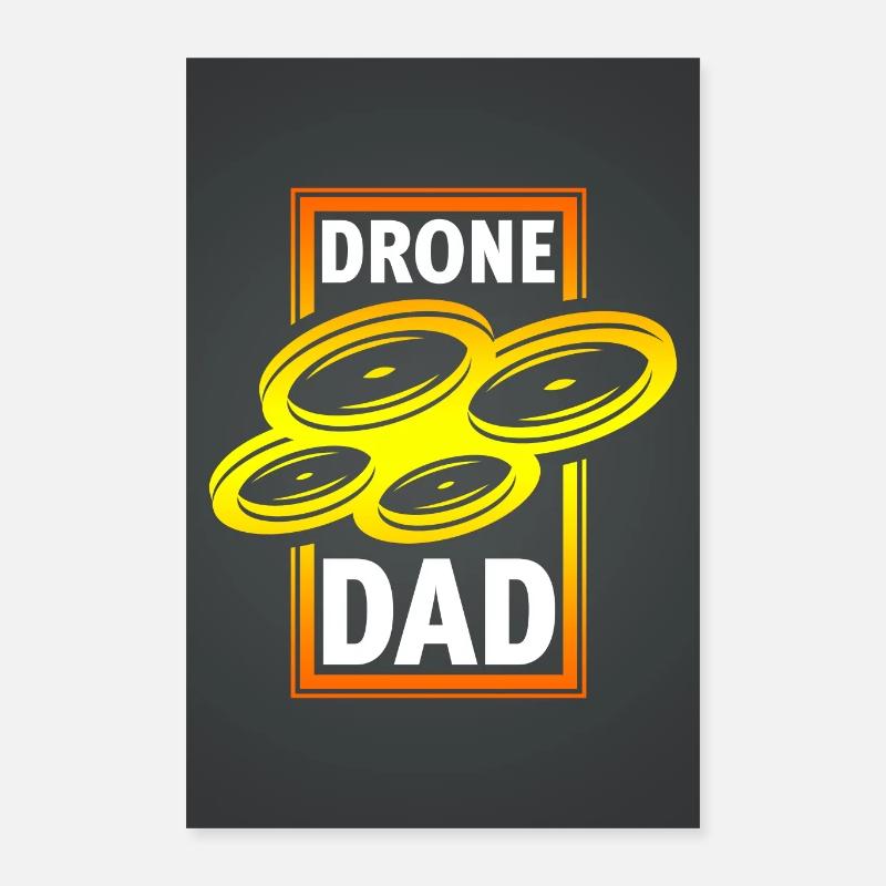 Affiche de drone papa - Poster 40 x 60 cm - blanc