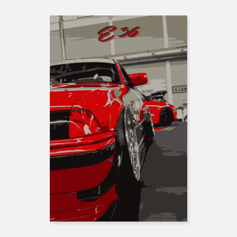 E36-Poster - Poster 40x60 cm - Weiß