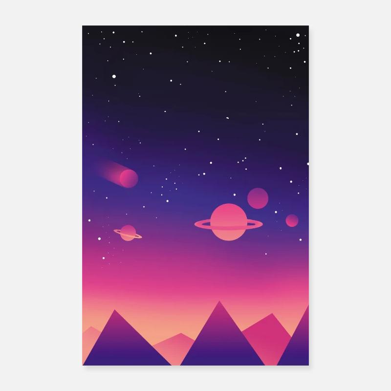 univers - Poster 40 x 60 cm - blanc