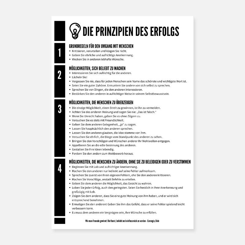 Les principes du succès Poster 40 x 60 cm