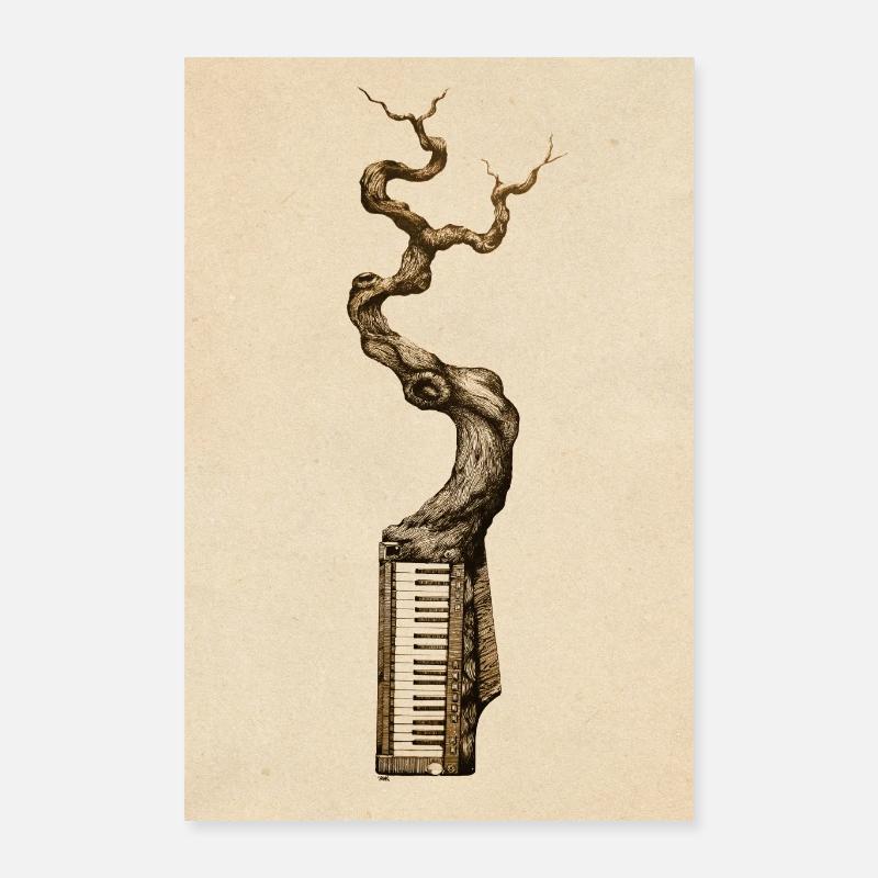 Pianoforte e albero Poster 40x60 cm