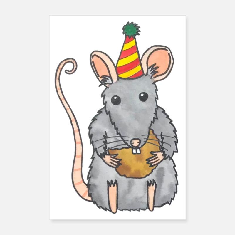 Party mouse Party mouse with cheese balls Poster 16" x 24" (40x60 cm)