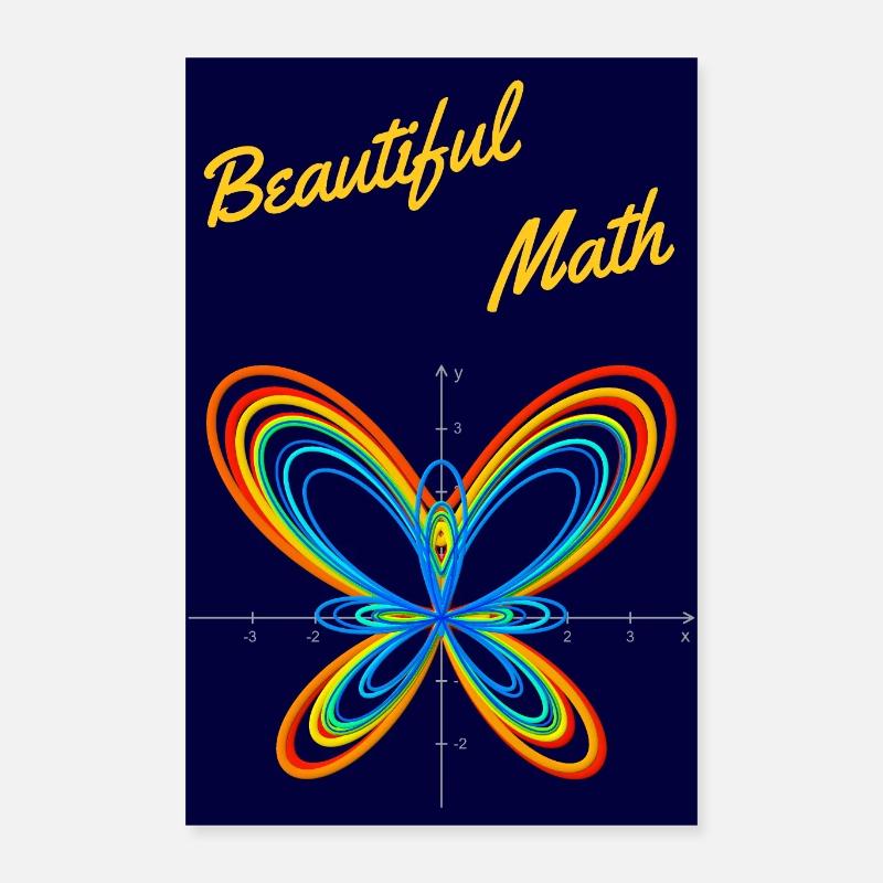 Papillon - Beautiful Math - Poster - Poster 40 x 60 cm - blanc