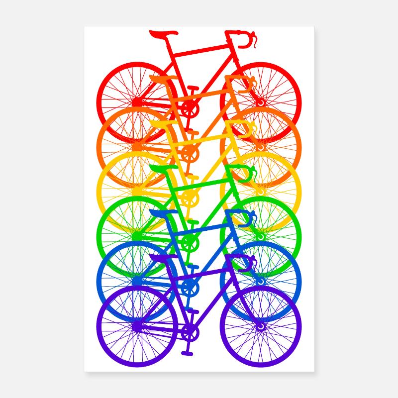 Fahrrad Regenbogen Poster 40x60 cm