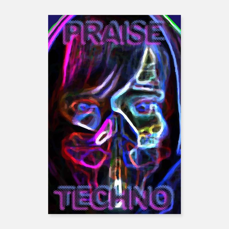 | de musique Dark Hard Techno Éloge de la techno Poster 40 x 60 cm