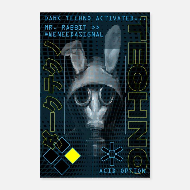 Dark Techno aktivierte | Hard Dark Acid Techno Poster 40x60 cm