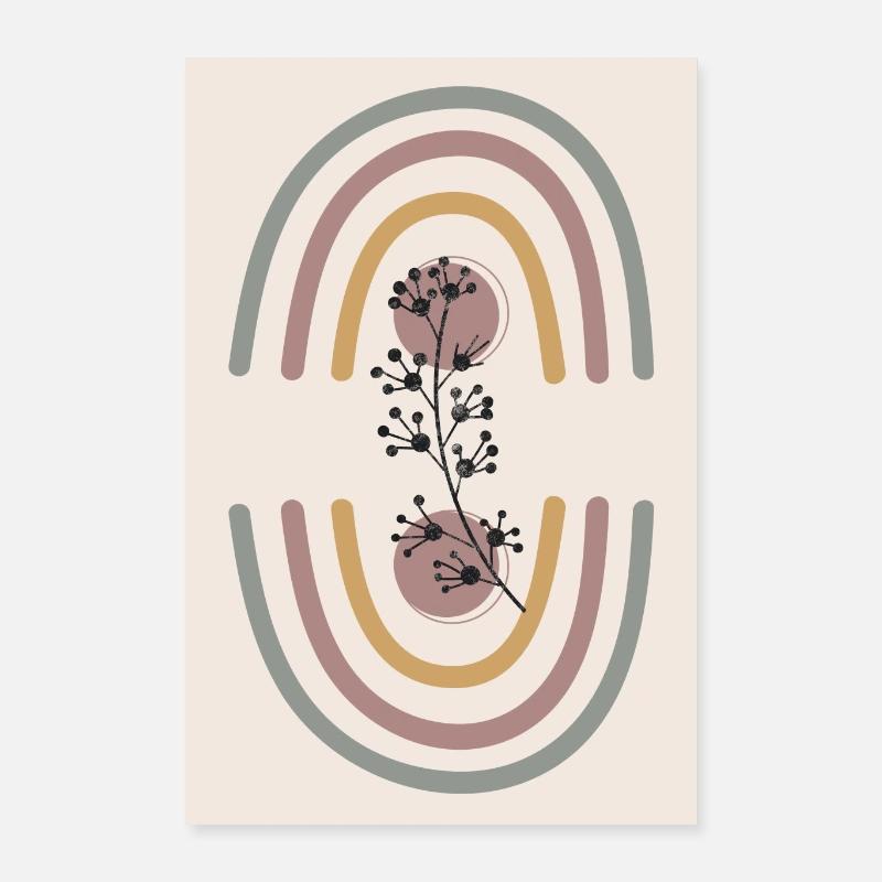 Neutrale Wandkunst, Boho, Blumen - Poster 40x60 cm - Weiß