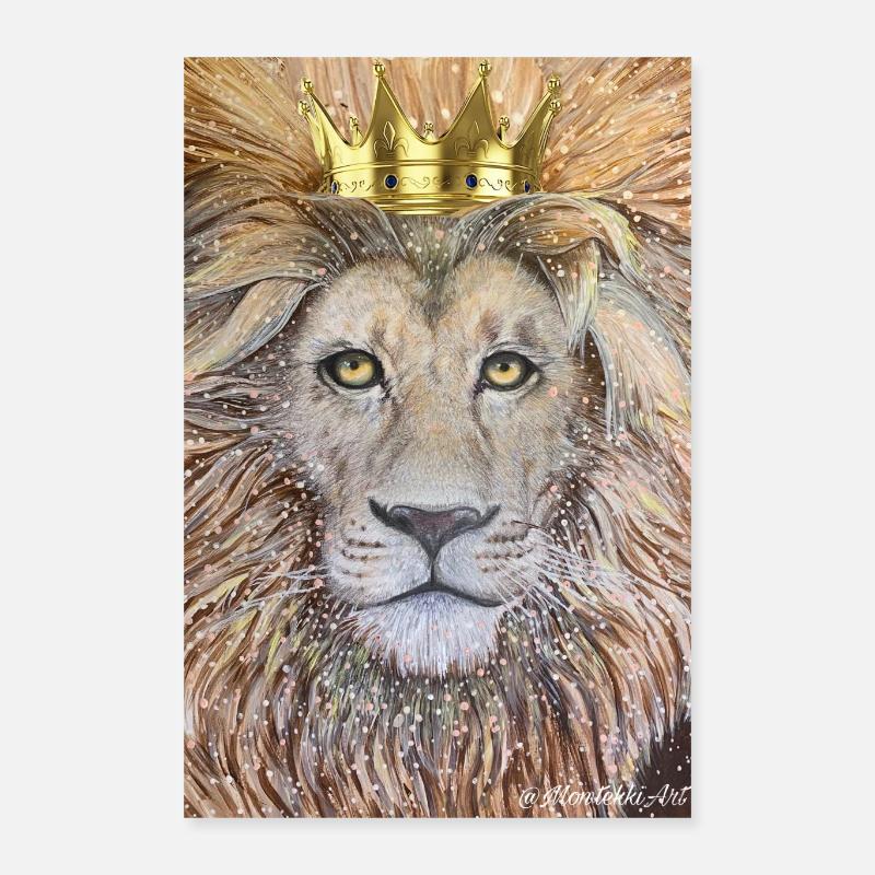 Der König. Löwe mit Krone Poster 40x60 cm