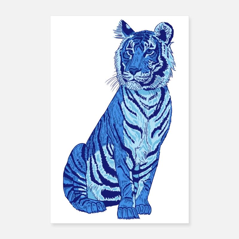 Tiger blau Poster 40x60 cm