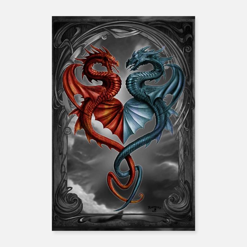Alchemy England Drache Herz Draconic Tryst Poster 40x60 cm