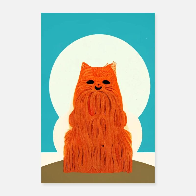 Chewie le chaton de l’espace rétro - Poster 40 x 60 cm - blanc