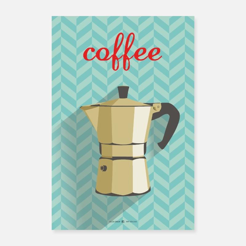 Kaffeeplakat - Poster 40x60 cm - Weiß