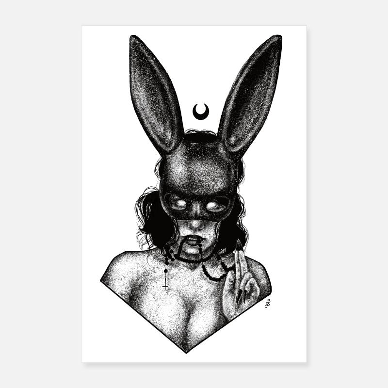 Mädchen in einer Hasenmaske Poster 40x60 cm