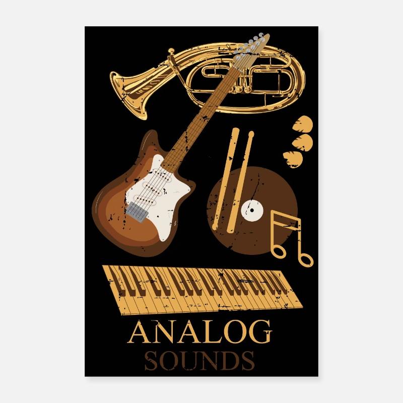Analog Music Instruments Poster 16" x 24" (40x60 cm)