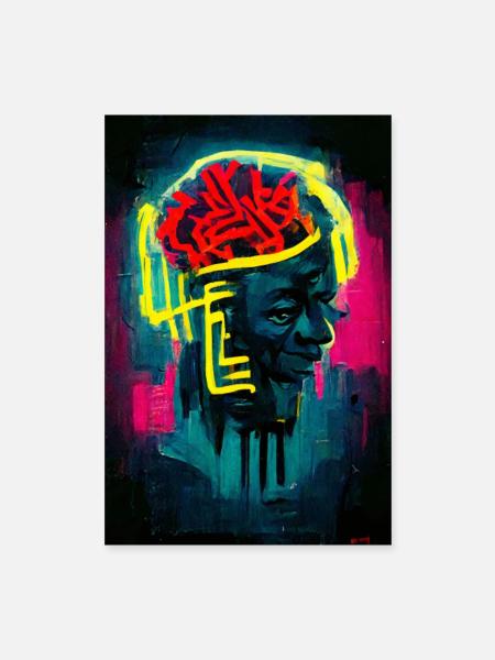 The Brain - Poster 40x60 cm - Weiß