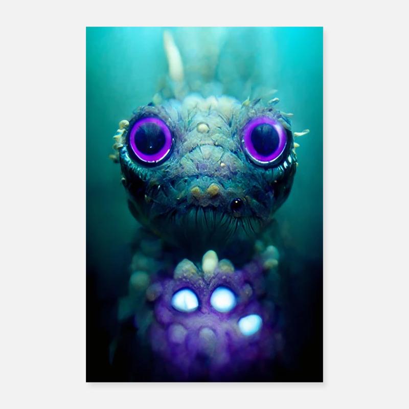 Lysende undervandsmonster Poster 40x60 cm