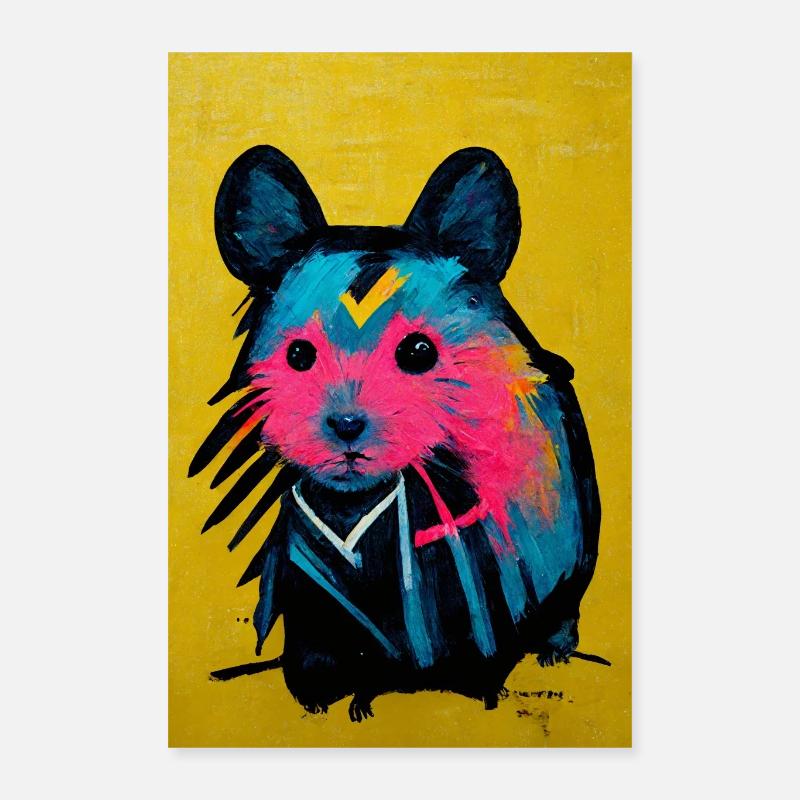 Le Hamster - Poster 40 x 60 cm - blanc