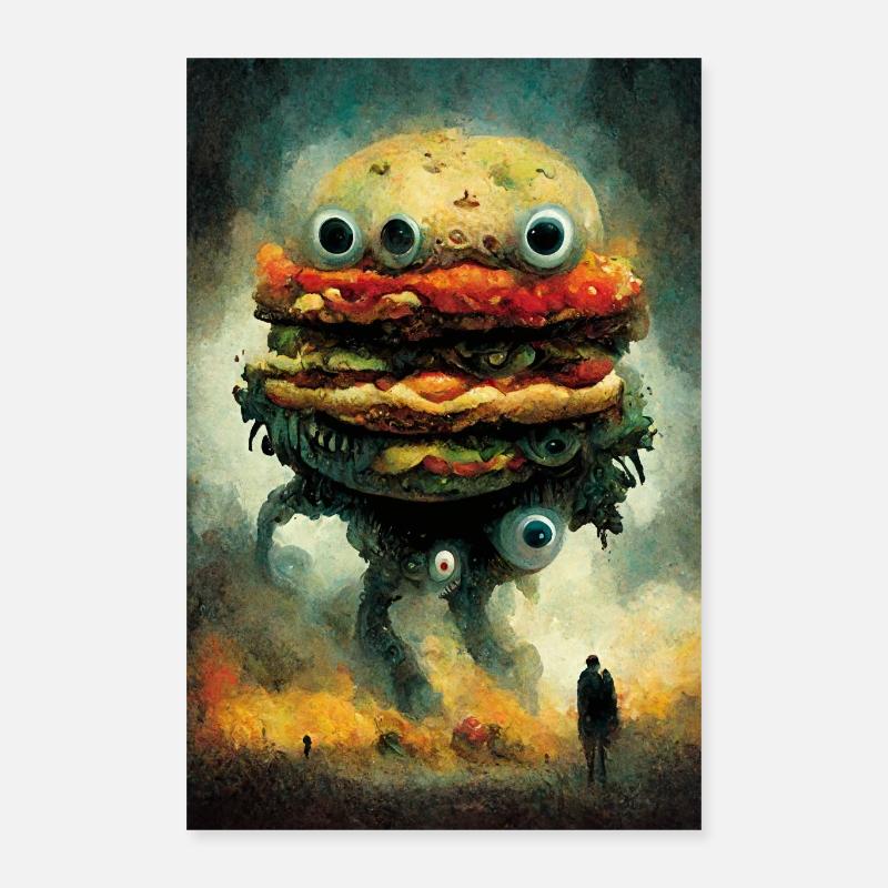Hamburger Monster Poster 40x60 cm