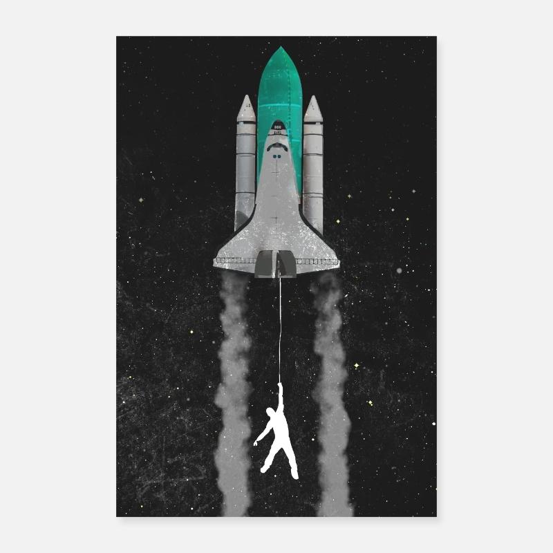 Mann an Rakete Poster 40x60 cm
