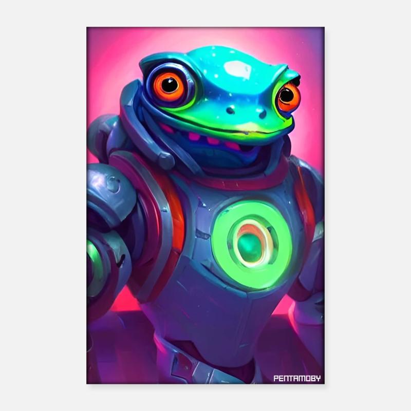 Space Frog Future Cyborg Robot Poster 16" x 24" (40x60 cm)