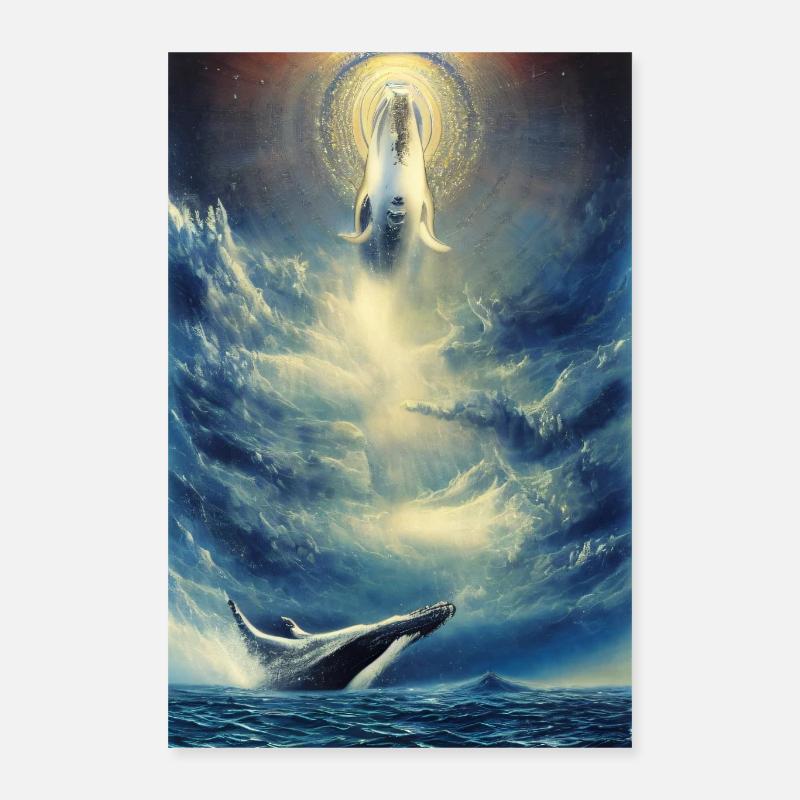 Himmlische Wale Poster 40x60 cm