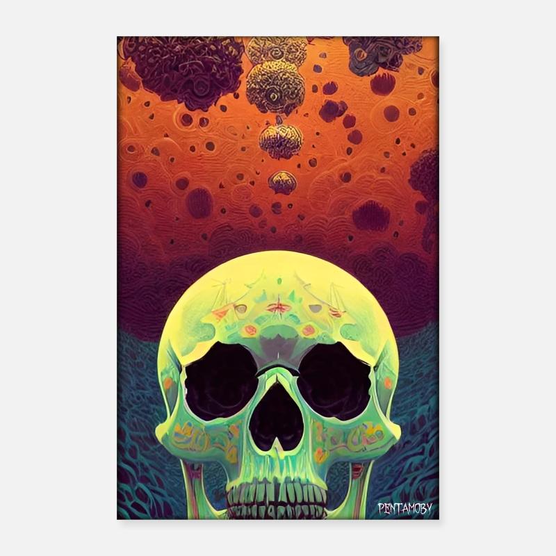 Psy Goa Totenschädel Poster 40x60 cm