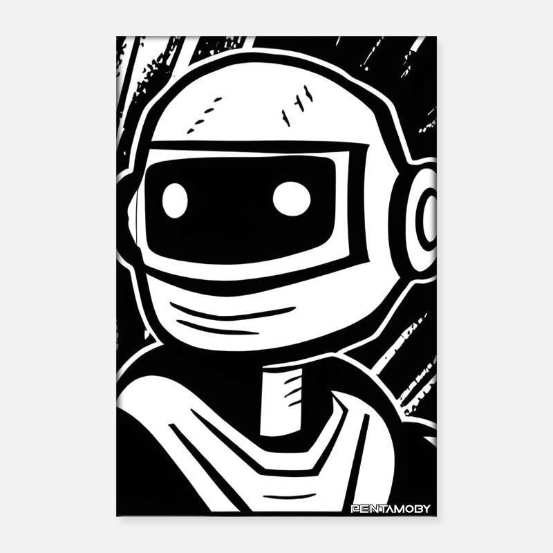 Roboter Comic Zukunft Cyborg Maschine Technik Poster 40x60 cm