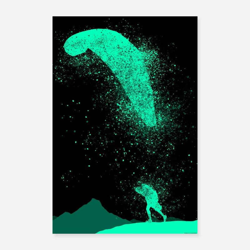 Paragliding FLY HIGH Poster Poster 40x60 cm