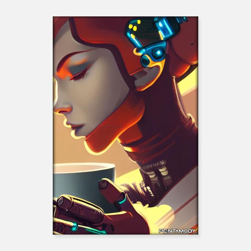 Robot Coffee Future Science Machine Poster 40 x 60 cm