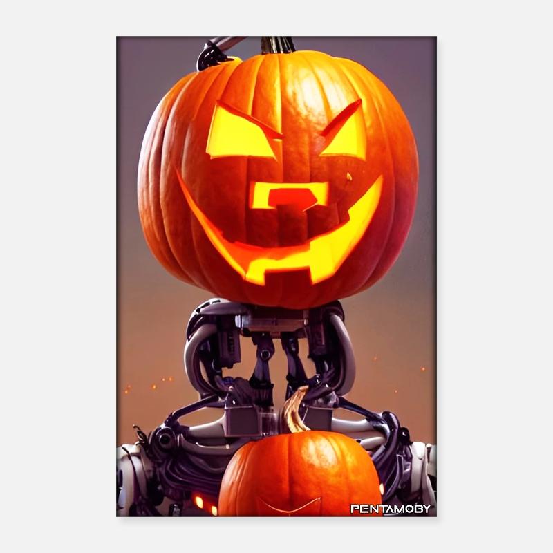 Robots Halloween Future Technology Science Poster 16" x 24" (40x60 cm)