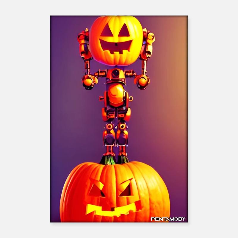 Roboter Halloween Zukunft Technik Wissenschaft Poster 40x60 cm