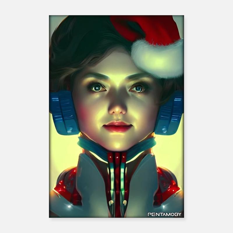 Robots Christmas Future Technology Science Poster 16" x 24" (40x60 cm)