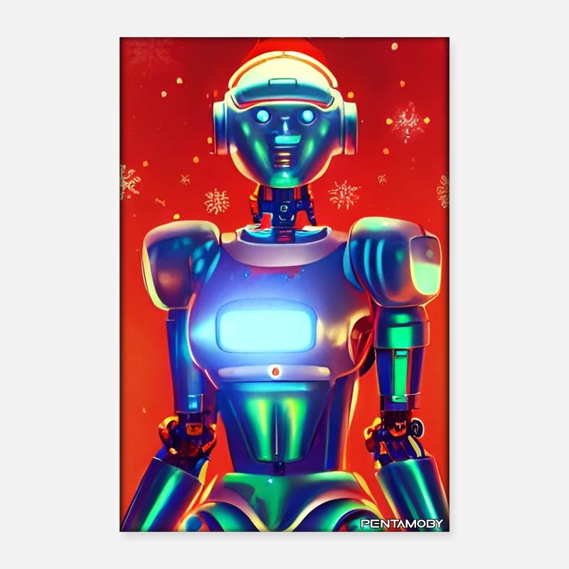 Robots Noël Future Technology Science Poster 40 x 60 cm