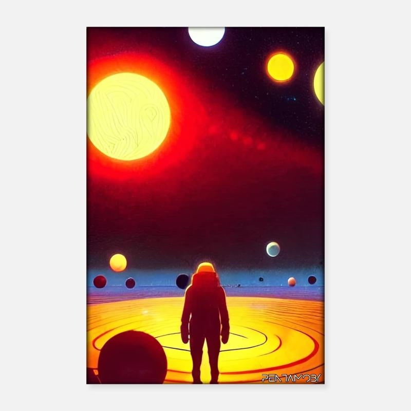 Galaxie Kosmos Universum Sonnensystem Astronaut Poster 40x60 cm
