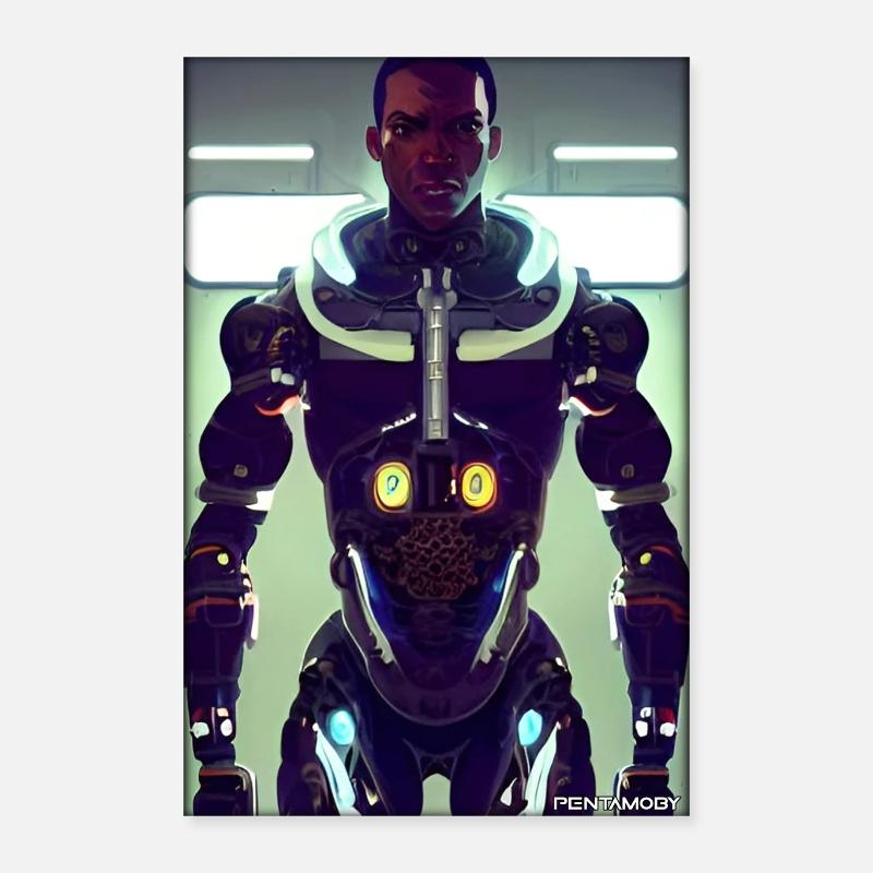 Cyborg Mann Zukunft Sci-Fi Maschine Technik Poster 40x60 cm