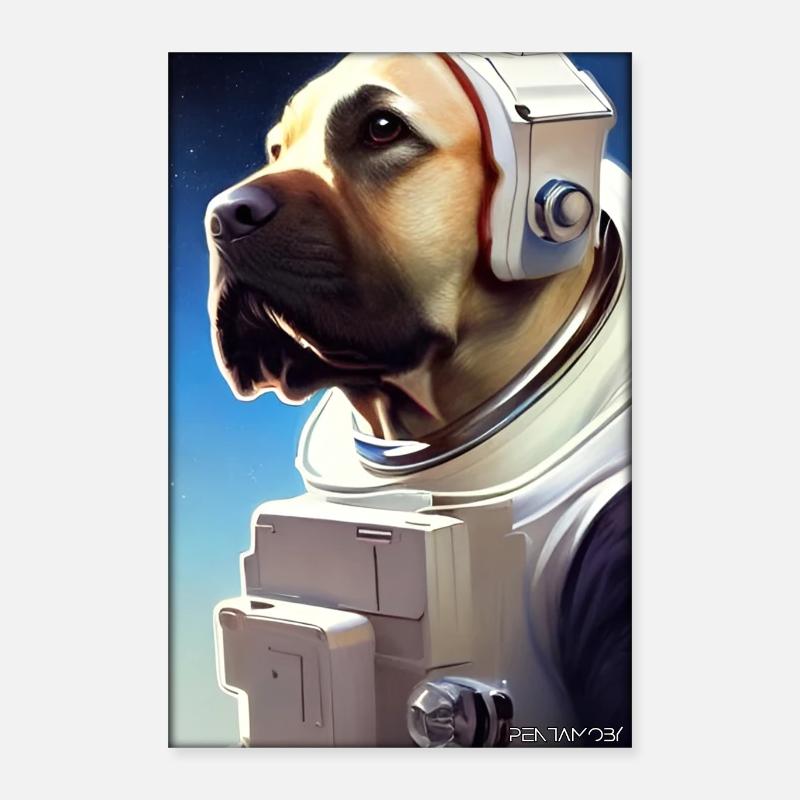 Dog Pet Astronaut Future Sci-Fi Technology Poster 40 x 60 cm