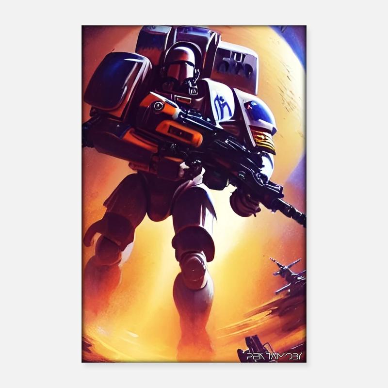 Kampfbot Roboter Supersoldat Maschine Krieger Poster 40x60 cm