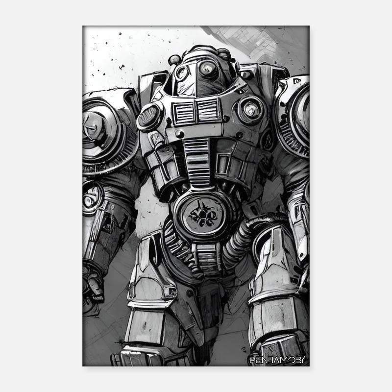 Kampfbot Roboter Supersoldat Maschine Krieger Poster 40x60 cm