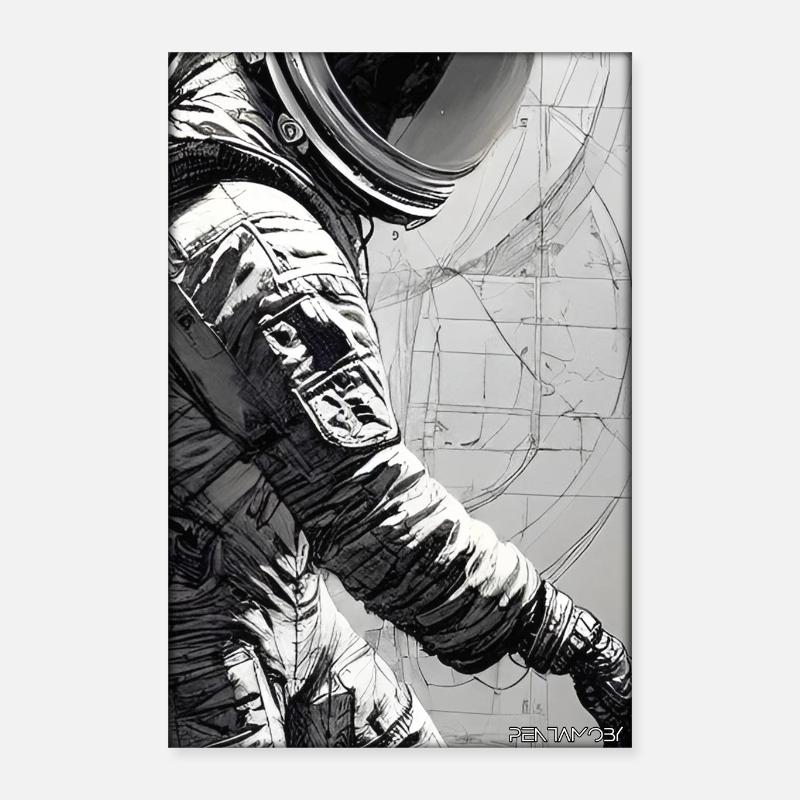 Astronaut Future Sci-Fi Technology Poster 16" x 24" (40x60 cm)