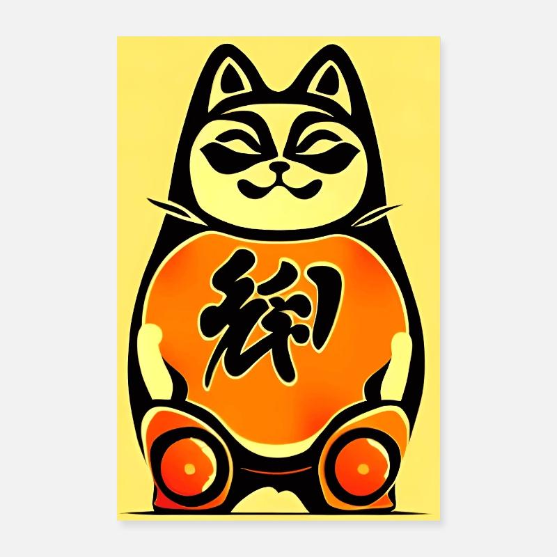 Maneki neko 4 Poster 40 x 60 cm